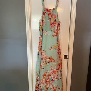 Floral mint maxi dress